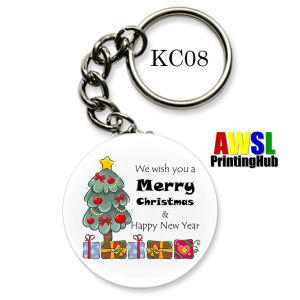 Christmas Gift Key Chain Key Ring Round Button badge Christmas Design 58mm