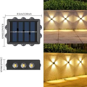 Vimite 10/16 Led Warm White Wall Light On Four Sides Illuminated Outdoor Waterproof Courtyard Garden Fence Villa Wall Washing Night Light