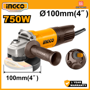 INGCO 750W 4" ANGLE GRINDER | M10 | AG750282