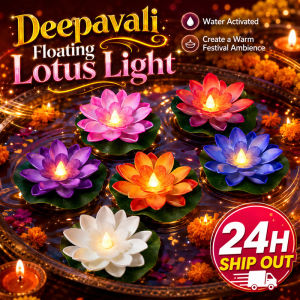 6 Colors LED Floating Lotus Candle Water Activated Deepavali Diwali Decoration Pooja Prayer Home Decor