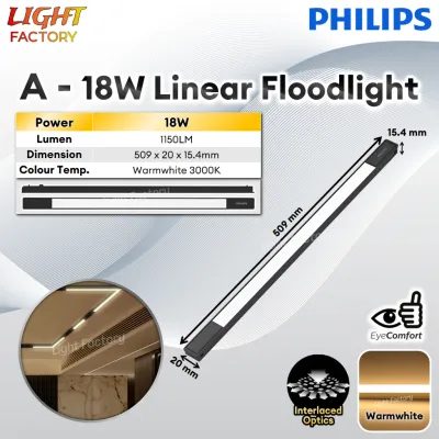 【5.5mm Slim】Philips Ultra Slim LED Magnetic Track Light Surface Linear Flood Adj Spot Pendant Lamp Lampu Trek Magnetik