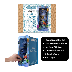 Disney Little Mermaid Ariels Grotto Book Nook Set With Stickers 2 Books LED Light & Press Outs