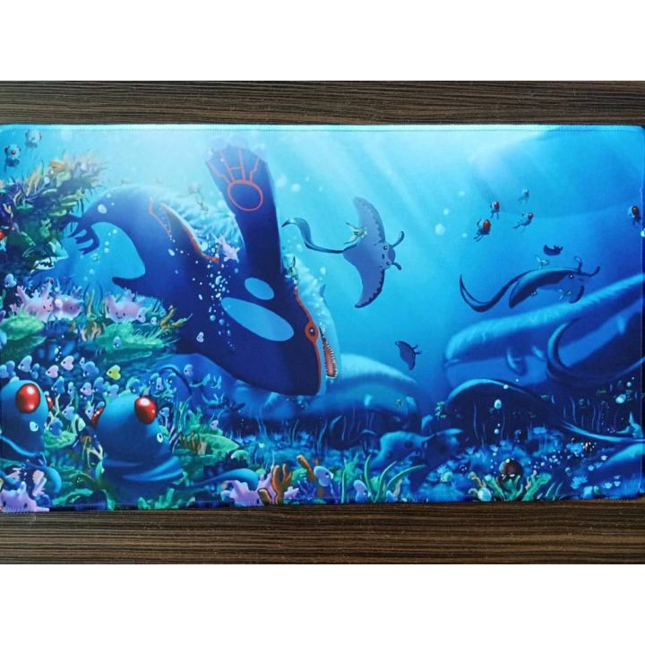 Pokemon Water Type Kyogre Playmat 宝可梦水系盖欧卡卡垫600x350x2mm