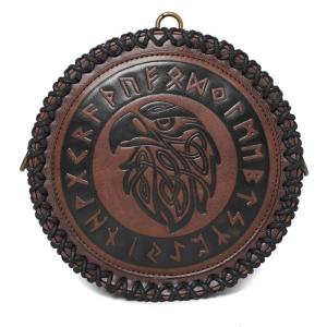 Vintage Medieval Embossed Waist Bag Nordic PU Leather Belt Bag Side Pack Pouch for Historical Reenactment and Festivals