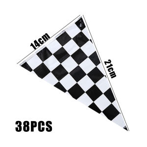 Triangle Checkered Hanging Flag Chequered Printed F1 Car Racing Flag Decorative Flags and Banner