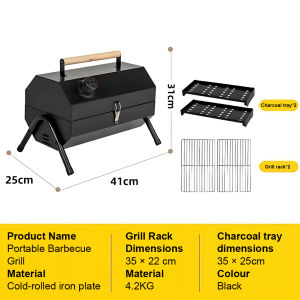 VOLTHUB Portable outdoor barbecue grill foldable chimney barbecue grill outdoor charcoal camping barbecue grill barbecue grill