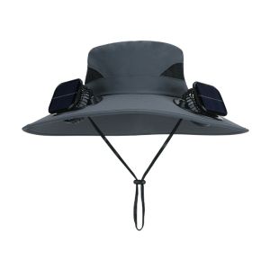 WININ Solar Charging Solar Fan Hat Anti UV Rechargeable Fisherman Hat Creative Wide Brim Sun Visor Cap for Men