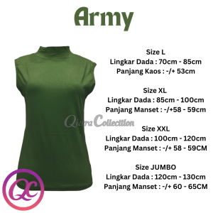 Manset Buntung Tanpa Tangan Wanita Kerah Shanghai Leher Turtle Neck Yukensi Polos Dalaman Perempuan Warna Kulit Bahan Rayon Spandek Kaos Daleman Cewe Hijab Dewasa Anak Tangan Pendek Panjang Mangset Atasan Cewek Jumbo Big Size LD 120 140 Katun Premium