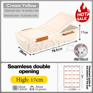 Trove Under Bed Storage Box Clothes Plastic Bin With Wheels Organize Flat Quilt Storage Box For Clothes