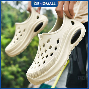 ORNGMALL Men Hollow Out Sandals Summer Fashion Breathable EVA Waterproof Shoes Slip-on Men Outdoor Slippers Men Beach Shoes 36-45