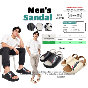 Mens Casual Sandal PVC Soft Sole Anti Slip Comfort Fit Adjustable Back Strap Outdoor Slippers Size 40-45