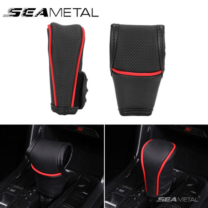 SEAMETAL Universal Leather Car Shift Knob Cover Protector Grip Covers ...