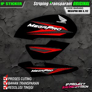 (COD) STIKER STRIPING MOTOR HONDA MEGAPRO HIU 1998-2004  HOLOGRAM DAN TRANSPARAN KODE A.112