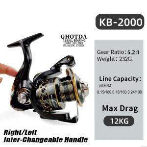 CORALOV Reel Pancing BF1000-7000 Power Handle Putar Lure Fishing Alat Memancing Laut Tarikan Pancing Metal Katrol Spinning Alat Pancing Max Drag 30KG