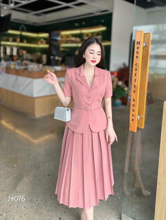 Váy xếp ly eo chéo tà Zym's House - V1211 | Shopee Việt Nam