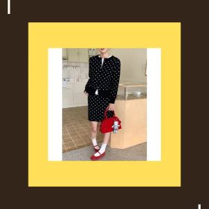 2026 Fall New Women Vintage Polka Dot Knit Cardigan &Skirt 2PCS Outfit Set