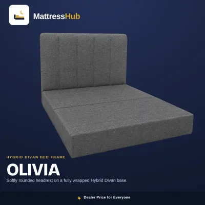 Olivia Hybrid Divan Bed Frame | Rounded Headboard | Fabric Wrapped