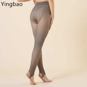 Yingbao Winter leggings women plus size warm Stretch Wool Ladies Fleece Lined Plush Thermal Oversized Pantyhose Slim Tight
