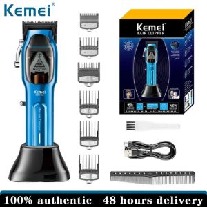 Kemei động cơ đồng 9000rpm điện thợ cắt tóc không dây có thể sạc lại chuyên nghiệp tóc Clipper KM-1763 Tông đơ cắt tóc tốt nhất cho salon