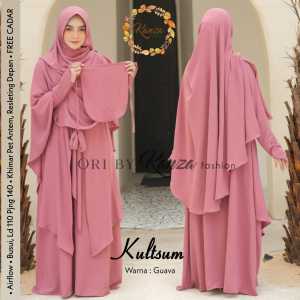 Gamis Syari Set Hijab Khimar Pad Anthem Kultsum Dress Bahan Airflow Fashion Wanita Muslimah | GOODSAJI HIJABSTUFF