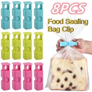 Food Sealing Bag Clip Reusable Fresh Food Storage Spring Design Snack Bread Food Fresh Keeping Kitchen Storage Clamp Durable reusable plastic material with tight spring structure effectively seal leftover snack bread and food bags to lock freshness
