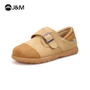 Joy&Mario Womens Genuine Leather Slip-on Flat Casual Shoes