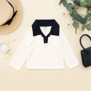 Thanaya Kids - Adel Top Kaos Anak Lengan Panjang Kaos Kerah Rib Anak Perempuan 1-8 Tahun