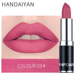 DazHom 【Local Delivery 】HANDAIYAN Matte Matte Matte Lipstick Durable Waterproof Moisturizing Lip Gloss Black Is Not Easy To Touch A Cup Of Highly Saturated Lipstick 【】