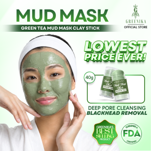 [ MUD MASK STICK ] Greenika Green Tea Mud Mask Stick Blackhead Remover Clay Stick Facial Mask Skin Care Green Mask Stick Original Blackheads Whiteheads Remover Clay Mask for Face Skin Care Green Tea Mask Green Stick Mask Mugwort Mask