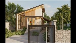 5x9.5m Bản Vẽ Thiết Kế Nhà Cấp 4 Mái Chéo 1 bên Hiện Đại 250tr. In Giấy A3 ảnh 3D màu gồm Kiến Trúc Kết Cấu.