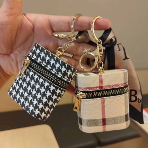 Mini Retro Leather Pouch Coin Purse Keychain Zipper Portable Lipstick Bag Headphones Pouch For Women