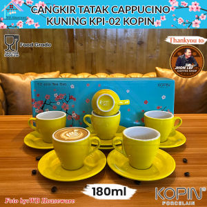 KOPIN 6 pasang cangkir set Putih 180ml KPI-02 / coffee latte cappucino porcelain cup and saucer