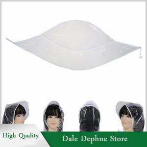 [Dale Dephne] 1pcs ปกป้องทรงผมหมวกฝนหมวกพลาสติกสำหรับผู้หญิงและสุภาพสตรีใส