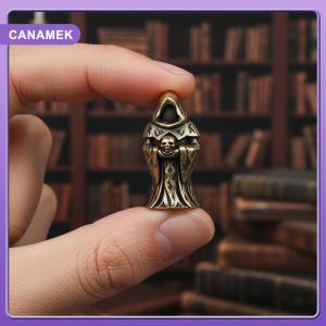 【CANAMEK】 Brass Skull Knife Beads for Paracord EDC Lanyard Pendant Outdoor Gear DIY Woven Accessory