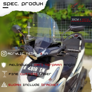 Windsil Apple Standard Ukuran Universal Windshield Universal Visor Tameng Pelindung Motor Kaca Depan Dari Terpaan Angin