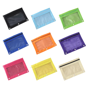 Reinforced Oxford Cloth B5 Clear Document Pouches Three Ring Binding System Spill Proof School Organization Essential