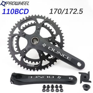 PROWHEEL Road Bike Crankset 110BCD 170mm 172.5mm Crank OUNCE Snail Chainring 110bcd Double Chainring 50 34 35 53 39 Crankset