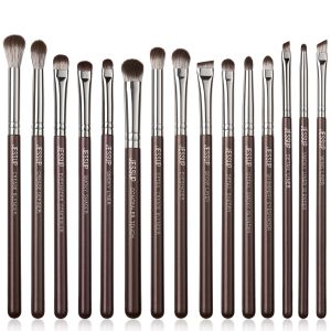 Jessup Makeup Brushes Set 15/25pcs Premium Synthetic Brown Make up Brushes Foundation Eyeshadow Concealer Blush Eyeliner T511