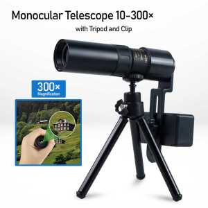 COD TacRight Monocular Telescope 10-300x Zoom with Tripod and Clip - T-11 Multifungsi Mudah Digunakan Super Jelas Kokoh Awet