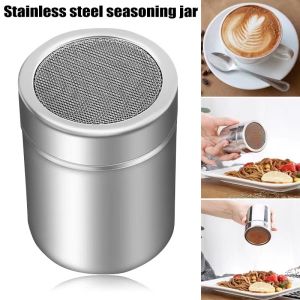 Stainless Steel Powder Shaker With Lid Sifter For Chocolate Cocoa Powder Cinnamon Seasoning Cans