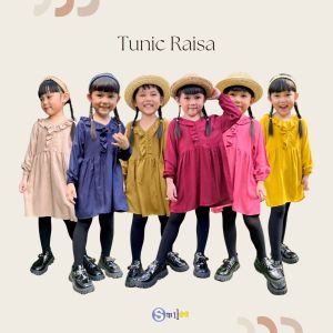 baju Tunik Anak Raisa Smilee Rayon adem lembut Size 2-10 Tahun