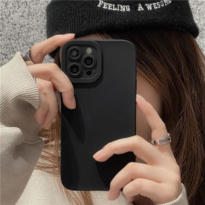 CrashStar Silicone Shockproof Phone Case For iPhone 16 15 14 13 12 11 Pro Max XS XR X 8 + 7 Plus Simple Solid Color Soft Phone Casing Anti-fall Phone Cover With Full Cover Lens Camera Protection Shell Top Seller