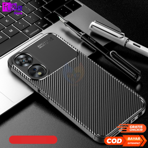Case Oppo A18 A38 A58 A78 A98 Autofocus Synthetic Silicon Fiber Softcase TPU Protective Carbon