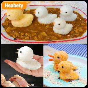 【2-3 days delivery】 Cute Duck Shaped Rice Mold Maker Clip Children Outdoor Plastic Duck Rice Mold DIY Snowball Maker Sushi Mold With Handle