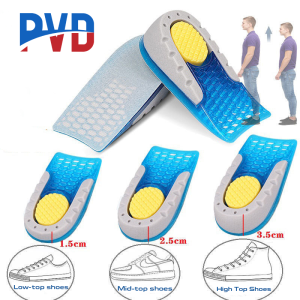 PVD 1Pair Gel Height Increasing Insoles Shock-absorbing Heel Pads Height-increasing Shoe Pads for Men and Women Heel Height