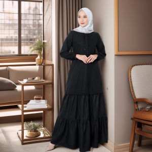 BAJU GAMIS HAJI UMROH WANITA SEPLY SHABIRA 07 BLACK / BAJU GAMIS WANITA UNTUK UMROH DAN HAJI