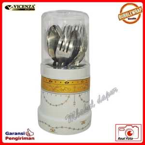 Tempat Sendok Plus Tutup Tempat Sendok Keramik Muat 24 pc Vicenza B 735