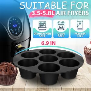 Muffin Cake Cup Air Fryer Accessories Silicone Muffin Pan Non Stick Mini Cupcake Mold Air Fryer Molds Baking Accessories