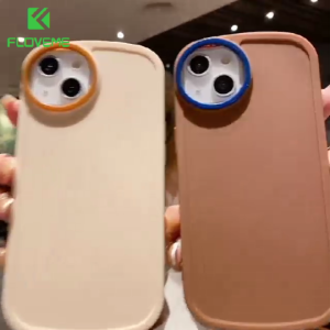 FLOVEME Matte Solid Color Phone Case For iphone 13 12 11 Pro Max X XR XS Max 7 8 Plus Round Lens Protection TPU Shockproof Back Cover