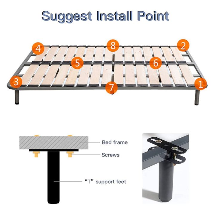 Bed Frame Legs,Adjustable Height Center Support Leg for Bed Frame, Bed Center Slat Heavy Support